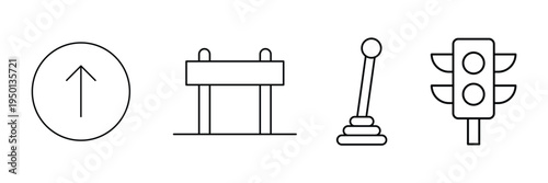Wayfinding and Road Sign Outline Icons