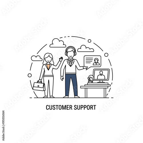 customer support team helping client with problem