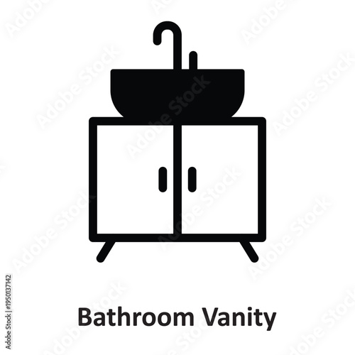 Bathroom Vanity Vector icon which can easily modify or edit
