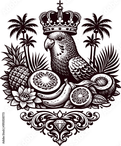 Royal Parrot Tropical Fruit Crown Silhouette