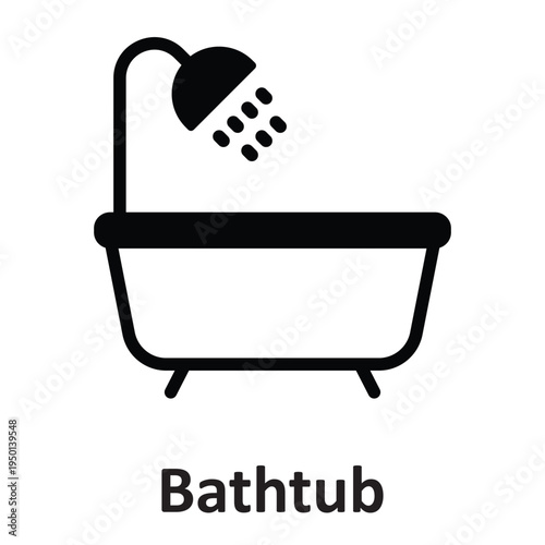 Bathtub  Vector icon which can easily modify or edit