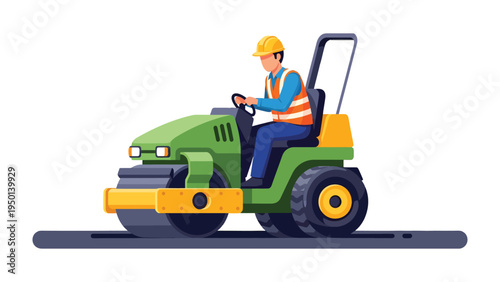 Road Construction Engineer: An engineer sits on a roller machine, meticulously paving the road, embodying precision and dedication in the realm of infrastructure.