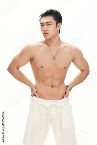 Obraz na plátně Young, handsome, muscular Asian male image