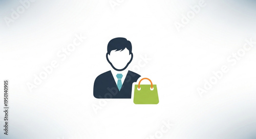 Businessman with briefcase in hand simple illustration for finance and professional concepts