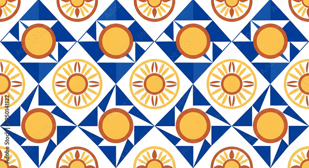 seamless summer sun pattern with citrus slices and tropical vibes vector illustration