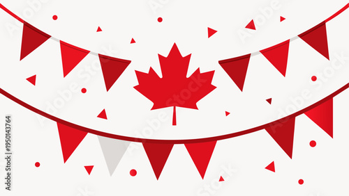 Vector Canadian flag bunting banner