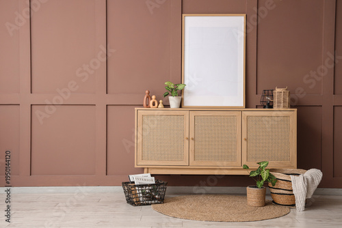 Rattan chest of drawers, wi...
