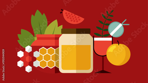 Vector honey food and drink icons