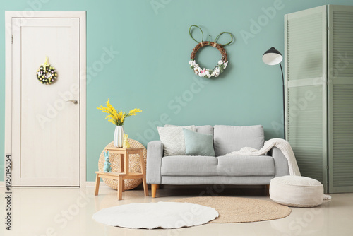 Interior of festive room wi...