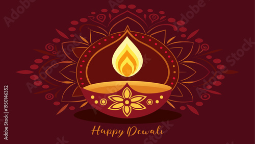 Diwali festival greeting card vector