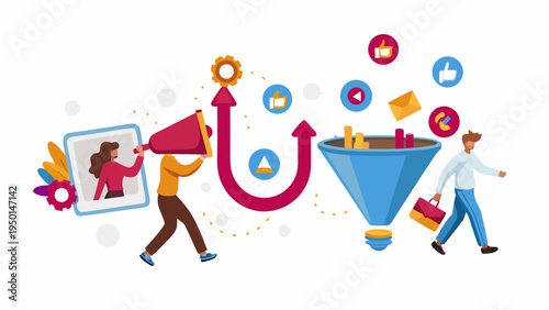 Business professionals boosting social media engagement