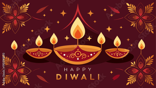 Diwali festival greeting card vector