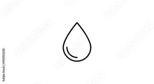 Water drop with reflection detail vector image showing liquid resource management hydration purity plumbing services and environmental conservation for clean drinking water.