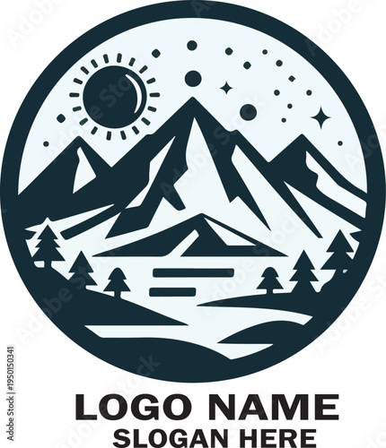 teide national park spain logo vector white background