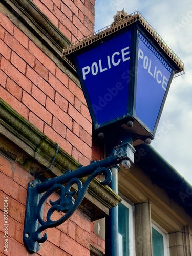 Traditional blue police lantern