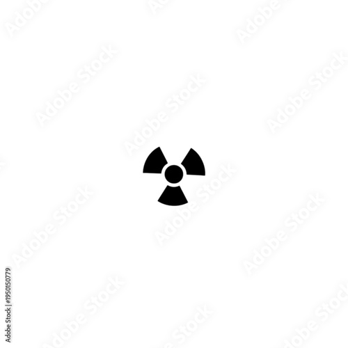 Bold black radiation hazard symbol vector image designed for high visibility warning against radioactive materials, nuclear danger zones, and hazardous environmental safety protocols.