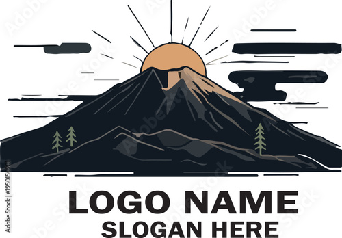 teide national park logo vector white background