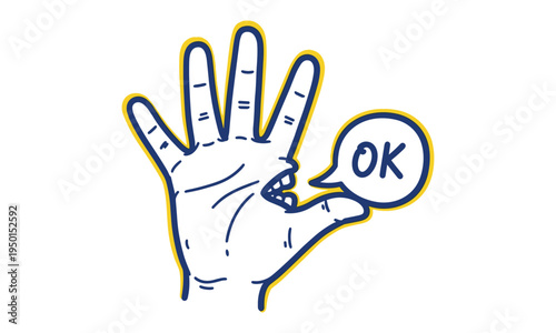 Hand gesture with ok sign