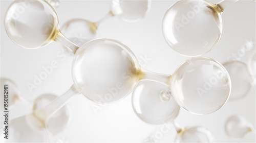 透明感のある細胞の繋がり・クリーンなヘルスケアとバイオの背景素材