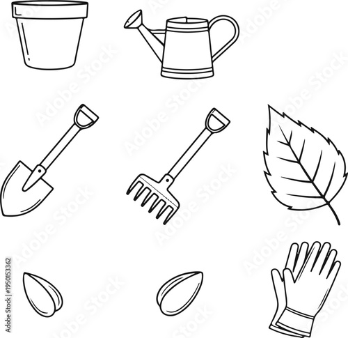 gardening icons vector