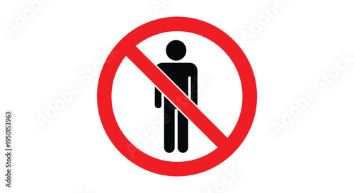 No entry for people graphic illustration, warning sign indicating restricted access or forbidden presence.