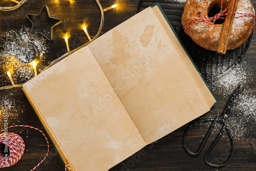 Blank recipe book with Chri...