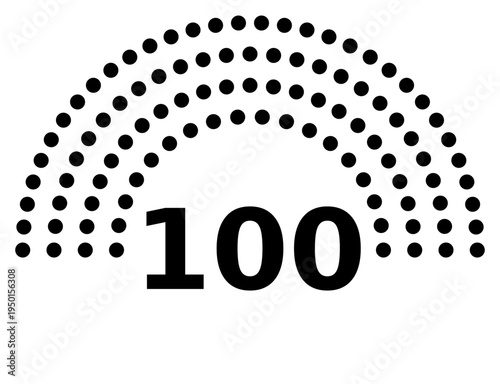 Hemicycle 100 seats - 8 rows