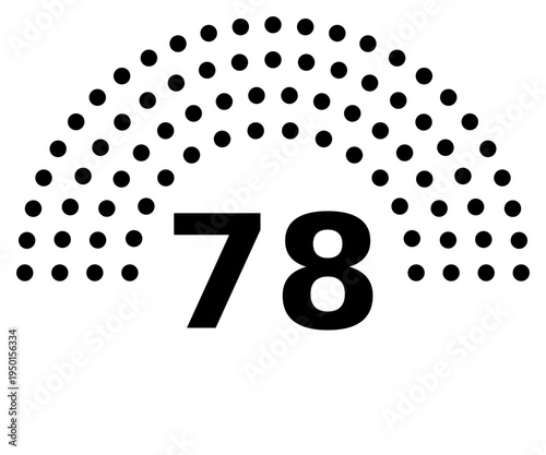 Hemicycle 78 seats - 8 rows