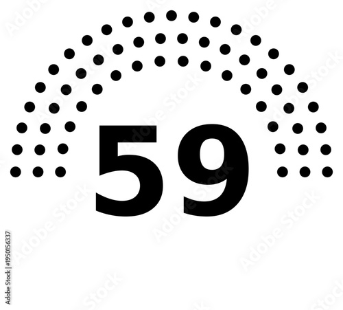 Hemicycle 59 seats - 8 rows