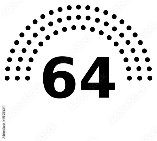 Hemicycle 64 seats - 8 rows