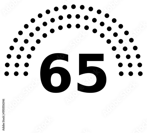 Hemicycle 65 seats - 8 rows