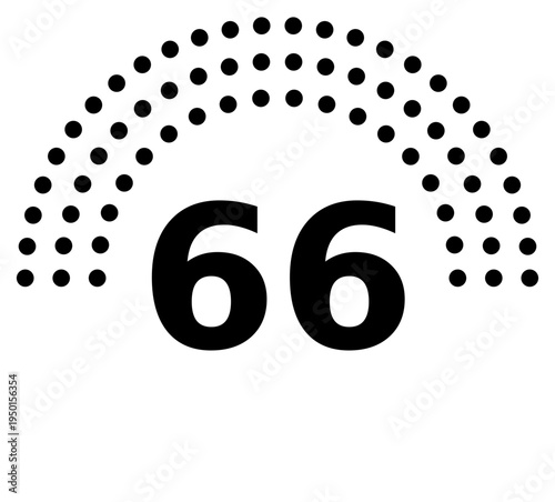 Hemicycle 66 seats - 8 rows