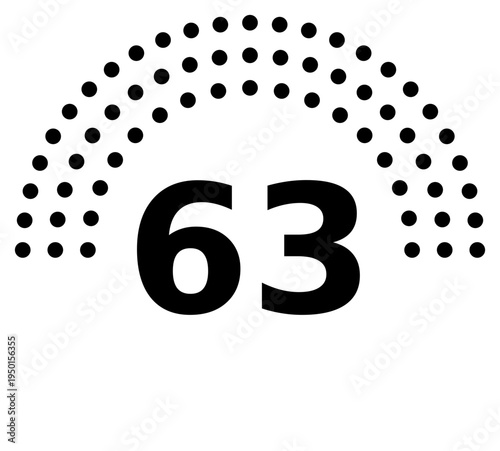 Hemicycle 63 seats - 8 rows