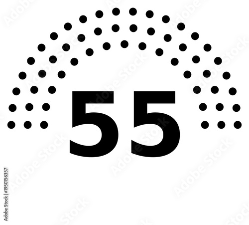 Hemicycle 55 seats - 8 rows