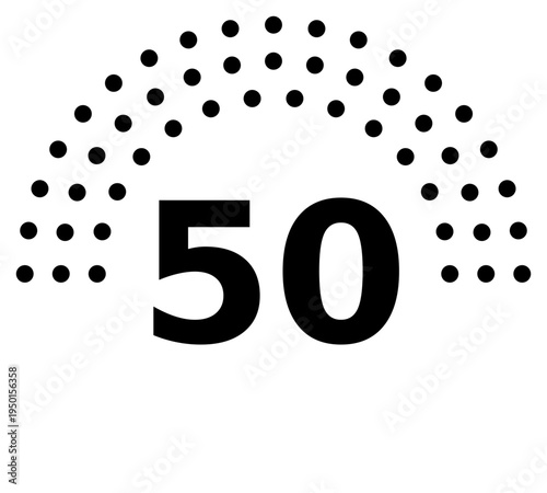 Hemicycle 50 seats - 8 rows