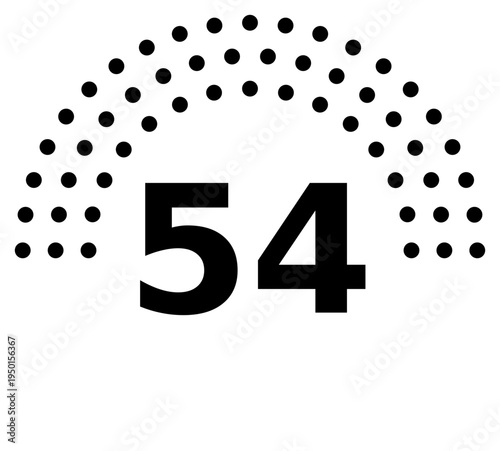 Hemicycle 54 seats - 8 rows