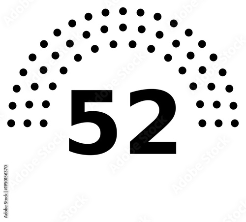 Hemicycle 52 seats - 8 rows