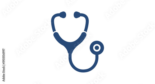 Blue stethoscope icon representing medical care and healthcare services.