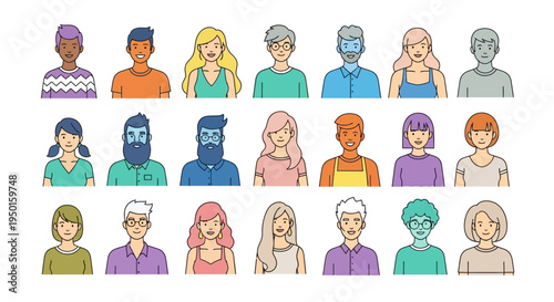 Diverse Avatars Representing People of Different Ages and Genders in Various Styles