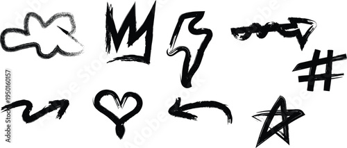 Graffiti symbols and shapes