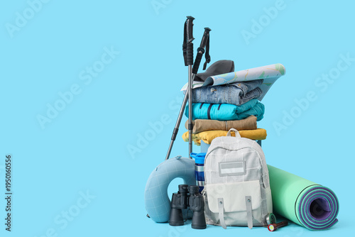 Walking poles, backpack and...