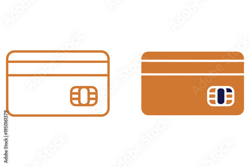 Two different colored credit cards with chip and magnetic stripe isolated on transparent background