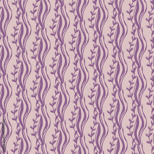 Seamless Seaweed Pattern Marine Ocean Botanical Illustration