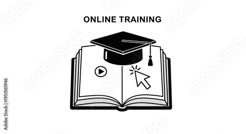 Online education and training concept.