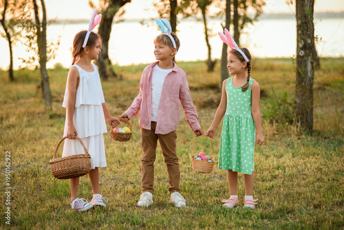 Little children with bunny ...