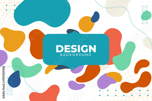 Colorful abstract shapes float across a bright canvas