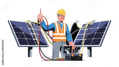 Renewable Energy Technician: A skilled technician working diligently with solar panels, embodying expertise in sustainable energy solutions, ensuring efficiency and contributing to a greener future.