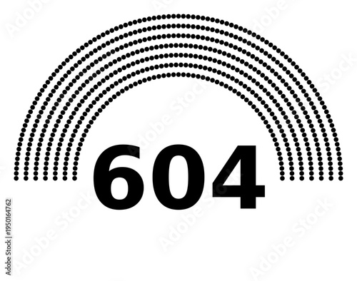Hemicycle 604 seats - 8 rows