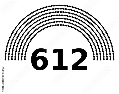 Hemicycle 612 seats - 8 rows