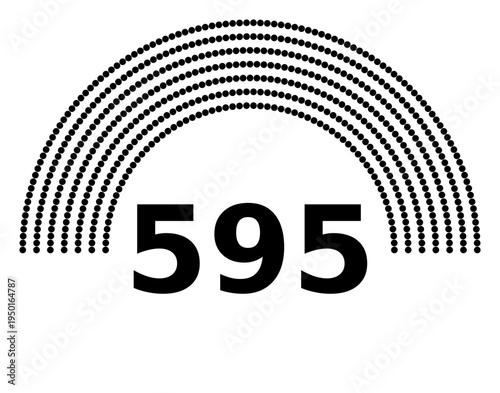 Hemicycle 595 seats - 8 rows